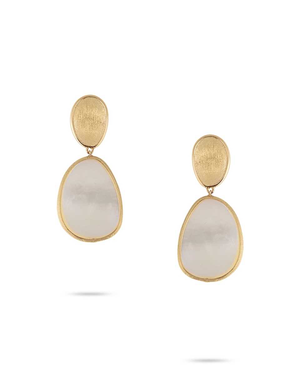Lunaria Small Mother-of-Pearl Drop Earrings in 18K Gold